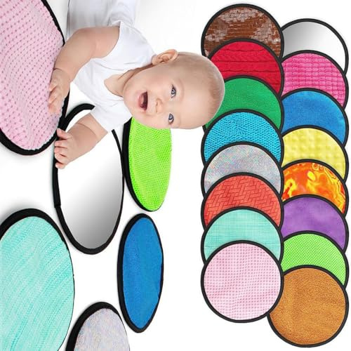16 alfombras texturizadas de exploración para bebés, lavables a máquina, desarrollo para habilidades sensoriales y motoras, lavables a máquina, colchones perceptuales para bebés