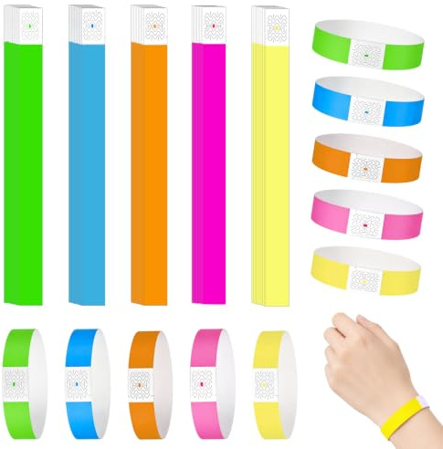 500Pcs Bracelets en Papier Festival, Imperméables Bracelet d'Identification