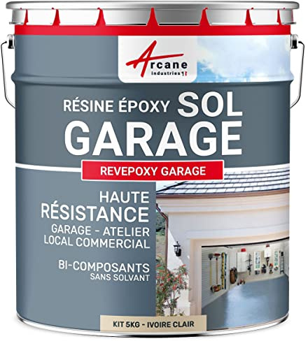 ARCANE INDUSTRIES Résine Époxy Sol Garage Atelier 5 kg Ivoire Clair