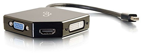 C2G 80929 Mini DisplayPort to HDMI, DVI or VGA Adapter, Laptop, Notebook, Apple Macbook, Macbook Pro, iMac, Macbook Air, Mac Mini, Surface pro 1 2 3 4, Thinkpad Carbon X1 and More Connect Dongle
