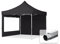 TOOLPORT Faltzelt Professional 3x3 m - mit 2 Seitenteilen (Panoramafenster) Faltpavillon ALU Pavillon Partyzelt schwarz