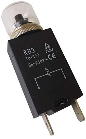 KEDU 2 Stück RB2 Thermoschutz Druckschalter Überlastschutz Überstromschutz Gerät Leitungsschutzschalter AC 250 V 12 A (12 A)
