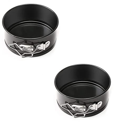 DUO ER 2 stücke 4-Zoll-Mini-Kuchen-Pfannen Set Kohlenstoffstahl Backen Moll Runde Backformen Käsekuchenform