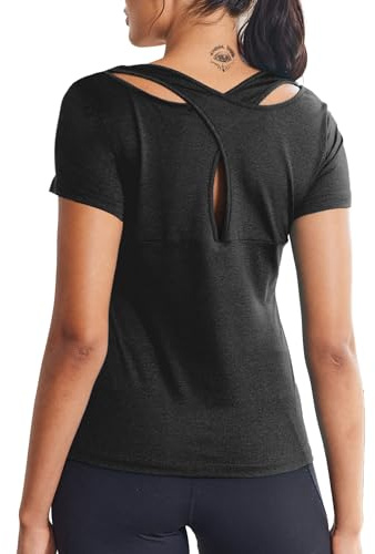 ADOME Camiseta Deportiva para Mujer, Camiseta Deportiva de Manga Corta, Camiseta Funcional, Camisetas Deportivas