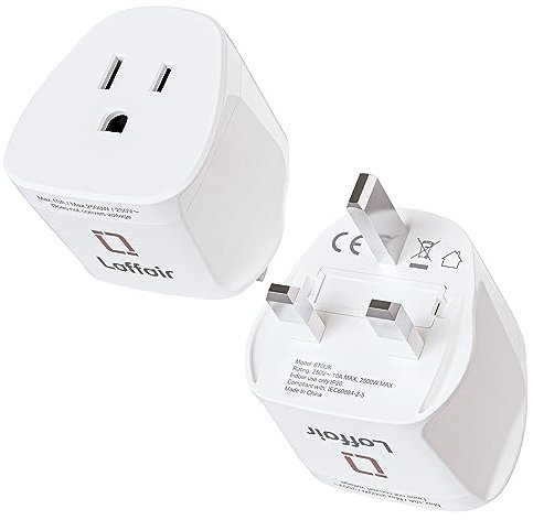 USA to UK Plug Adapter by Laffair (2 Pack) - Essential US/Canada to UK Travel Plug, Versatile Type A Plug Adapter, Perfect for American to UK Connections
