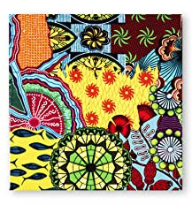 Excelsa Afrika Topfuntersetzer, Keramik Dolomit und Kork, 15 x 15 cm