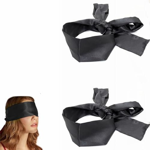 Rakiuty Maschera per Occhi in Raso & Benda Sexy, Benda per Dormire, Occhi Bendati