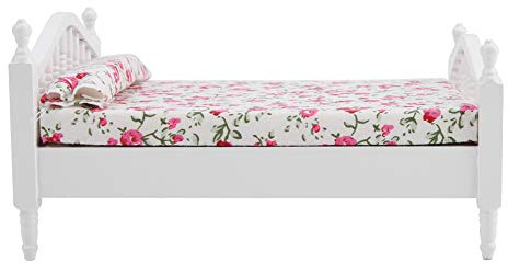 Keenso 1:12 Dollhouse Bed, Mini Bed, Doll Bed for Dollhouse Accessories