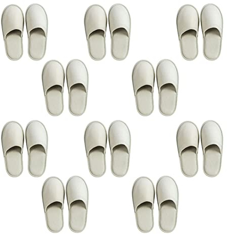 Teceyfeet 10 Paires Chausson Invité en Feutre, Pantoufles Unisexe Voyage Pantoufles pour invités Antidérapantes Pantoufles de Unisexes à Bout Fermés,pour Spa, Hôtel