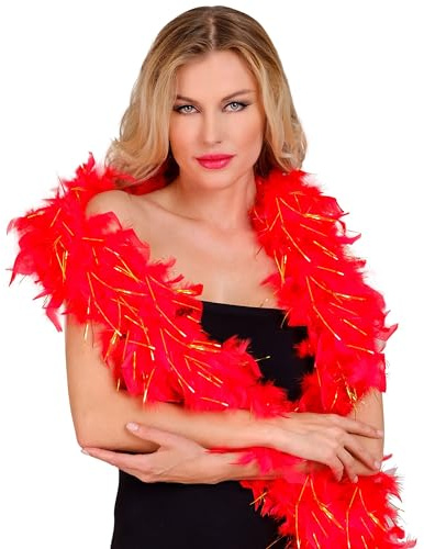 Widmann Feather boa, length about 180 cm, feather scarf, accessories, theme party