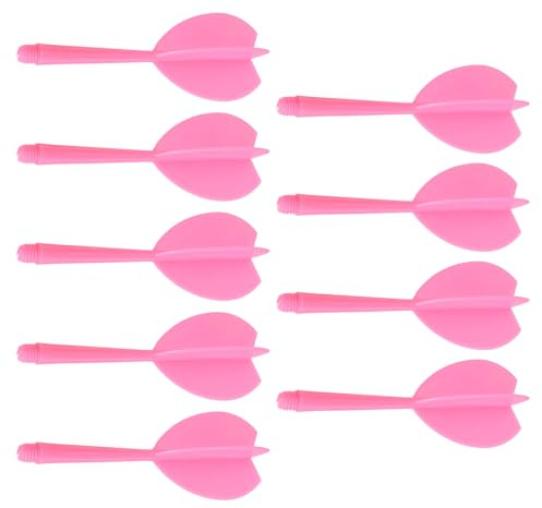 M METERXITY 9 Pezzi Asta E Ali Integrate per Freccette - Accessori A Vite Uniti, Plastica Anticaduta, Adatto A Freccette A Puntina Morbida E A Puntina Acciaio (6mm, Rosa)