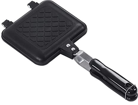 Frying Pan, Double Sided Frying Pan, Aluminum Alloy Sandwich Pan Flat Bottom Nonstick Sandwich Panini Maker Pan for Toaster Breakfast Sandwich Maker Pan