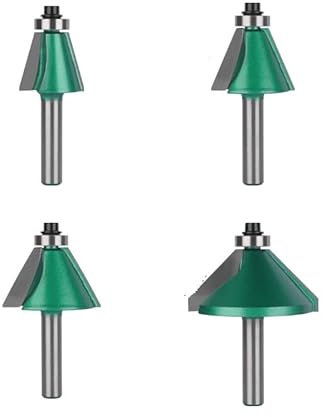 1/4pcs 8MM 12MM Shank Chamfer Router Bit Woodworking Milling Cutter for Wood Bit Face Mill Carbide Cutter End Mill(4pc 8mm)