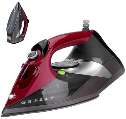 Dampfbügeleisen, 3000 W Bügeleisen, 340ml Wassertank, Keramik-Bügelsohle, Selbstreinigungs- & Sprühwasserfunktion, Antikalk, Tropfstopp, Vertikaldampf, Steam Iron