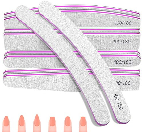 Nagelfeilen Set 100/180, Feilen für Gelnägel, Nagelfeilen Set, Nail File, Nagelfeile Gelnägel, für Gelnägel Maniküre und Pediküre, Haustiere (5 Stücke,5 Stile）