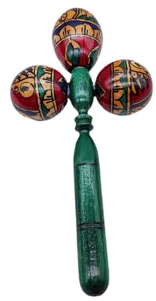 perfeclan Instrumento musical africano de maraca con un instrumento de percusión de sonido claro Clear Rumba Shaker para concierto de acompañamiento, Verde
