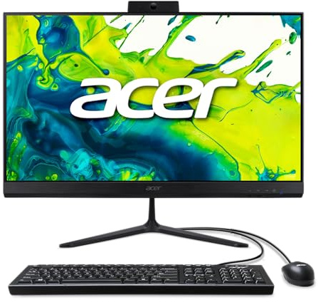acer Aspire C24 AIO Desktop | 23.8 Full HD IPS 120Hz Display | AMD Ryzen 5 7430U Hexa-Core Processor | AMD Radeon Graphics | 16GB DDR4 | 512GB SSD | Wi-Fi 6E | USB Keyboard & Mouse | C24-2G-UR15