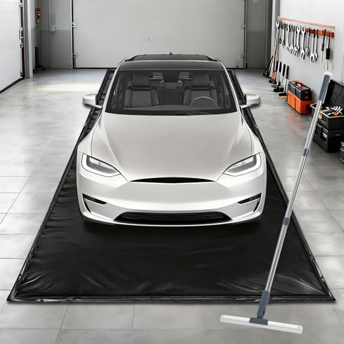 UEAKPIC 7'9 x 18' PVC Waterproof Garage Floor Mat with Floor Squeegee