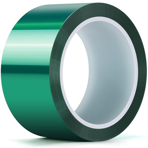 Ealyder Tape Cinta de Alta Temperatura - Cinta Térmica Resistente Alta Temperatura, Fácil Despegado Electrónica, Soldadura de Placas de Circuito(1 Rollo 50mm x 45m)