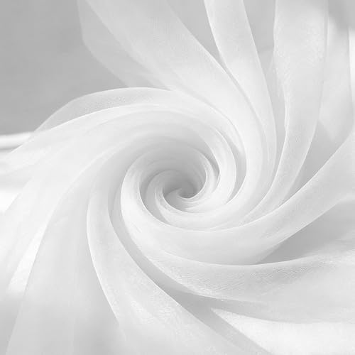 Tela de organza blanca, 6 x 1,6 m, tela de tul suave transparente, venta por metros, tela de tul para coser, tela decorativa para arbor, boda, cortina de boda, decoración a mano, arco para ceremonias