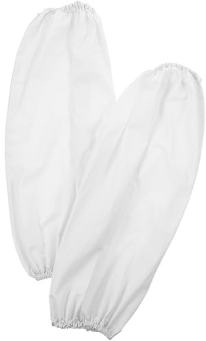 NUOBESTY 2 paia di protezioni per avambracci, impermeabili, in PVC, riutilizzabili, per cucinare e pulire la casa, colore: bianco