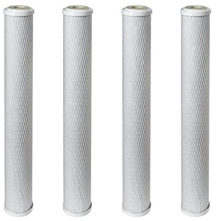 Finerfilters 4-pack med 20 x 2,5 tum kokosnötkolsblock vattenfilterpatron för omvänd osmos, polmatat fönsterrengöringssystem etc