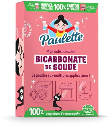 Paulette - Bicarbonate de Soude - Nettoie en Douceur, Ravive les Couleurs, Neutralise les Mauvaises Odeurs - Authentique et Naturel, Ecocert - 500gr