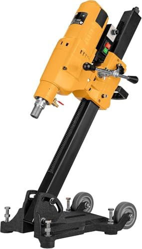 WABROTECH® Carotteuse 4350 W sur Support de Carottage Inclinable avec Rouleaux de Transport - Carotteuse Diamant 760 tr/min - Carotteusee 230 V avec Disjoncteur PRCD pour Forage à Sec et à Eau