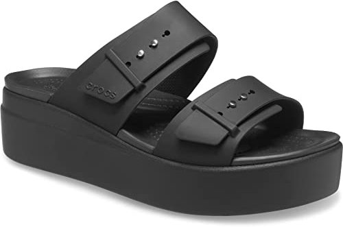 Crocs Damen Brooklyn Buckle Low Wedge Sandal, Schwarz, 37/38 EU