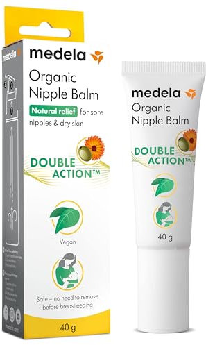 Medela Bio-Brustwarzenbalsm – Beruhigend und pflegend für stillende Mütter – Hergestellt aus natürlichen, sicheren Inhaltsstoffen – Linderung bei beanspruchten Brustwarzen – Postpartum Essentials 40 g