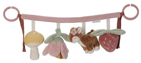 Little Dutch 9011 Stoff Kinderwagenkette Spielzeug für Babyschale - Fairy Garden rosa