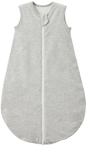 Duomiaomiao Baby Sleeping Bag 1.0 Tog Sleep Sack, Baby Sleeping Bag 100% Cotton All Years Round Baby Wearable Blanket Unisex Toddler Newborn Sleep Bag 6-18 Months, Grey