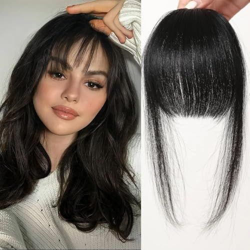 FFWTPY Frange Cheveux Naturels Clip Extension Postiche Capillaire Femme Accessoire Coiffure Transformation Instantanée