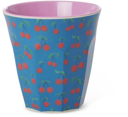 Rice Taza de melamina cereza con impresión de amor de cereza, tamaño mediano
