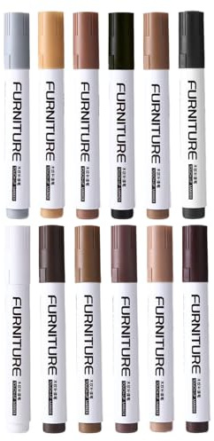 Fierudeng Furniture Repair Markers - 12 Colors Scratch Covers Removers Stain Pen - Wood Floor Scratch Repair Marker,for Scuffs Damage Stains Wear Cracks Paint Chips