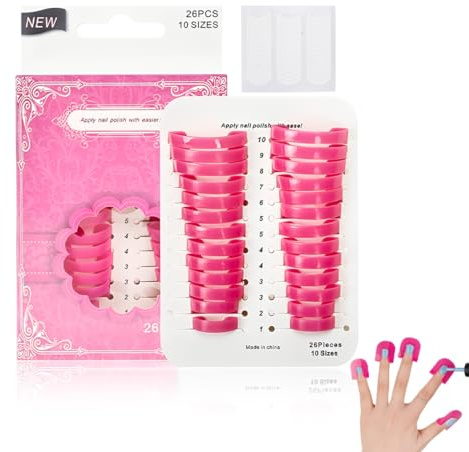 1 Caja De 26 Plantillas De Esmalte De Uñas Reutilizables, Para Alargamiento De Uñas, Ideales Para Salones De Uñas Y DIY En Casa (Rosa).