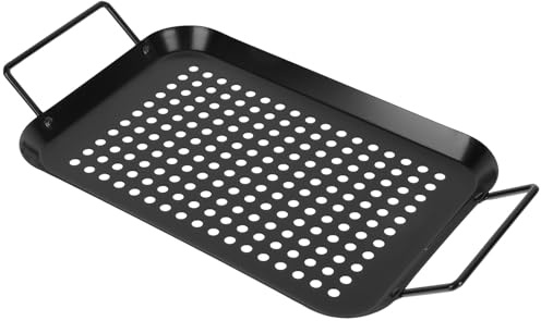 Yardenfun Bandeja de Inoxidable Antiadherente para Barbacoa Parrilla Práctica y Resistente para Asar Carne y Verduras Apta para Uso Interiores y Exteriores Fácil Limpieza y Durabilidad