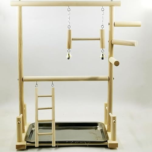Playstand Parco Giochi per Uccelli in Legno Sicuro Ed Ecologico per Calopsitte, Fornisce Allenamento Ed Esercizi per L'arrampicata, Legno, Acciaio Inossidabile