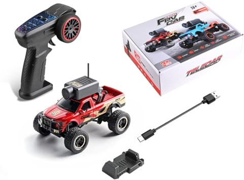 ToysWeltX WL 1/64 Escala APP Auto-Pairing Full proporcional FPV Mini RC Truck Modelo con Cámara WiFi (Control remoto incluido/RTR/)