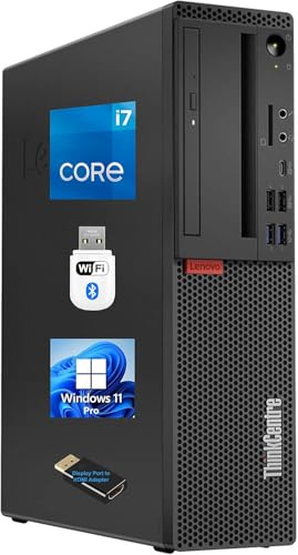 Lenovo ThinkCentre M720s SFF PC de escritorio, Intel Core i7-8700T, 16 GB de RAM, 512 GB SSD, WI-FI, Bluetooth, teclado QWERTYT, Windows 11 Pro (reacondicionado)
