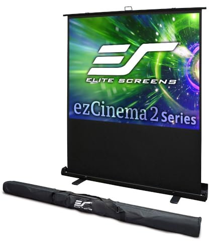 Elite Screens ezCinema 2, Aluminum, Black, Portable Manual Floor Pull Up Scissor Backed Projector Screen, 84-Inch, Home Theater Movie Office Classroom Projection Carrying Bag, 2-Year Warranty, F84XWV2