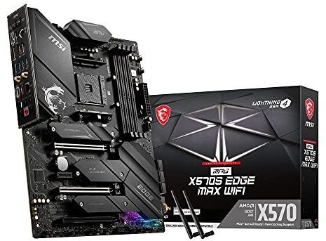 MSI MPG X570S EDGE MAX WIFI Mainboard ATX - Unterstützt Ryzen 5000 Serie Prozessoren, AM4 - Mystic Light, 75A VRM, DDR4 Boost (5300+MHz/OC), 2x PCIe 4.0 x16, 3x M.2 Gen4 x4, Wi-Fi 6E