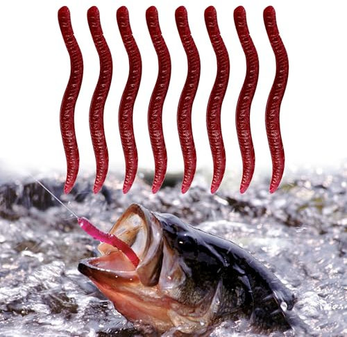 CXAFQ 50 Stück Angel Köder, Wurm Fischen, Kunstmaden, Würmer weiche Stickbaits, weiche Wurmköder, Süßwasserköder, Gebrauch, Künstliche Brotschnecke, für die Süßwasserfischerei