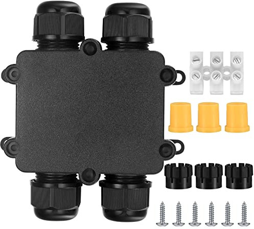 Boite de Derivation Etanche Exterieur, 4 Voies Boîte de Jonction Boite de Dérivation Étanche IP68, Boite de Jonction Etanche IP68, Connecteur Etanche Cable Electrique pour Câble Ø 4-14mm