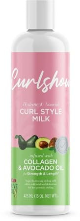 ORS Curlshow Latte per Capelli Ricci - Crema per Capelli, 473 ml - Arricchita con Olio di Avocado & Burro di Karité per Idratazione & Lucentezza, Favorisce la Crescita e Riduce la Rottura dei Capelli