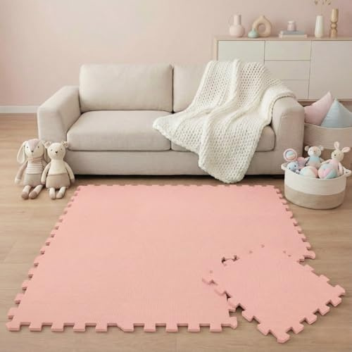 LittleTom 9 Pezzi Tappeto Gioco per Bambini in Piastrelle EVA 30x30 cm - Pavimento Morbido e Antiscivolo per Neonati - Superficie Puzzle Protettiva Ideale per la Cameretta dei Bimbi e Gioco a Terra