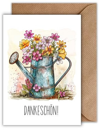 WBdesignz Liebevolle Danke Karte mit Umschlag - Stilvolle Dankeskarte “Dankeschön!” Herzliche Dankeschönkarte Stilvolle Dankkarte für Freunde Partner Kollegen (DIN A6)