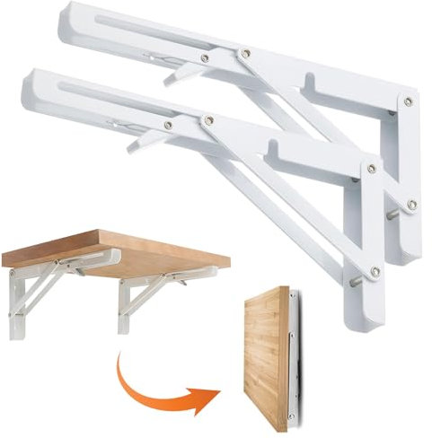 LeapBeast 400mm Klappkonsole Schwerlast, 2Stück Schwerlast Scharniere Klappbar, Klappregalhalterungen, Edelstahl Wandregal Klappbar, für Küche, Büro, Grill, Zuhause, Küche, Tisch, Wand