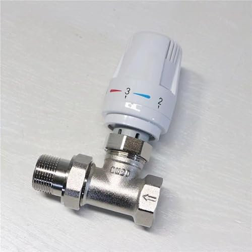 Termostato Per Riscaldamento, 3 Set Valvole Termostatiche G1/2 + Valvola Ritorno Set Termostato Per Radiatori Con Attacco Ad Anello Tenuta Per Radiatori Angolari Risparmio Energetico