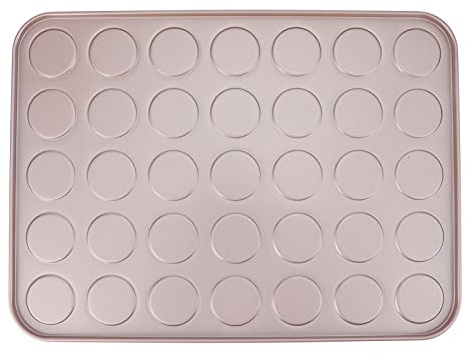 FLEXMAN Macaron Tårtpanna, 35 Hålrum Non Stick Macaroon Kex Cookie Bakeware, Aluminiumlegering Mini Macaron Bakpanna för Hem Kök Bageri (35-delad macaron bakform)